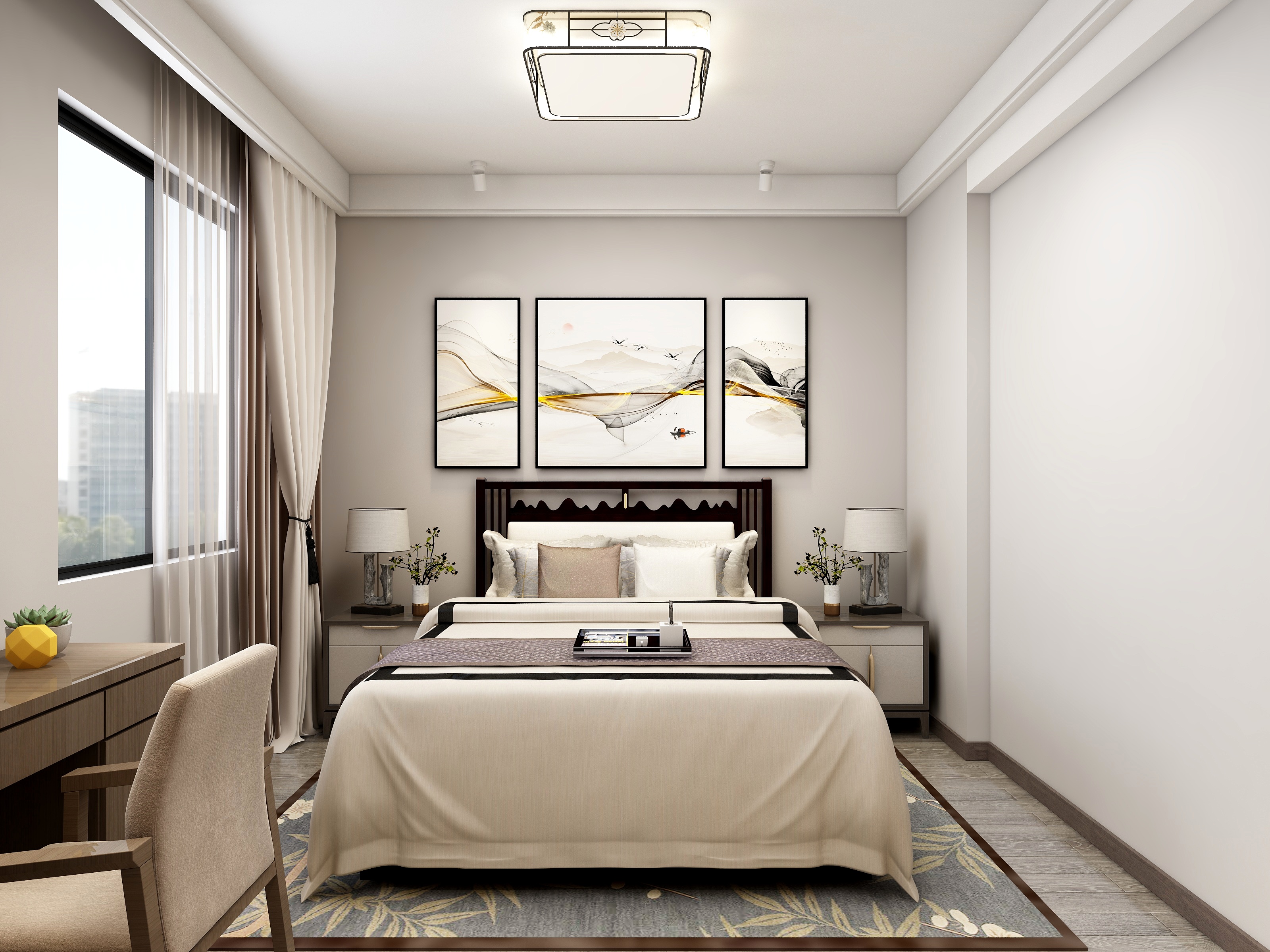 张煜强煜境设计-《勿淡》一172平米简约新中式四房装修效果图