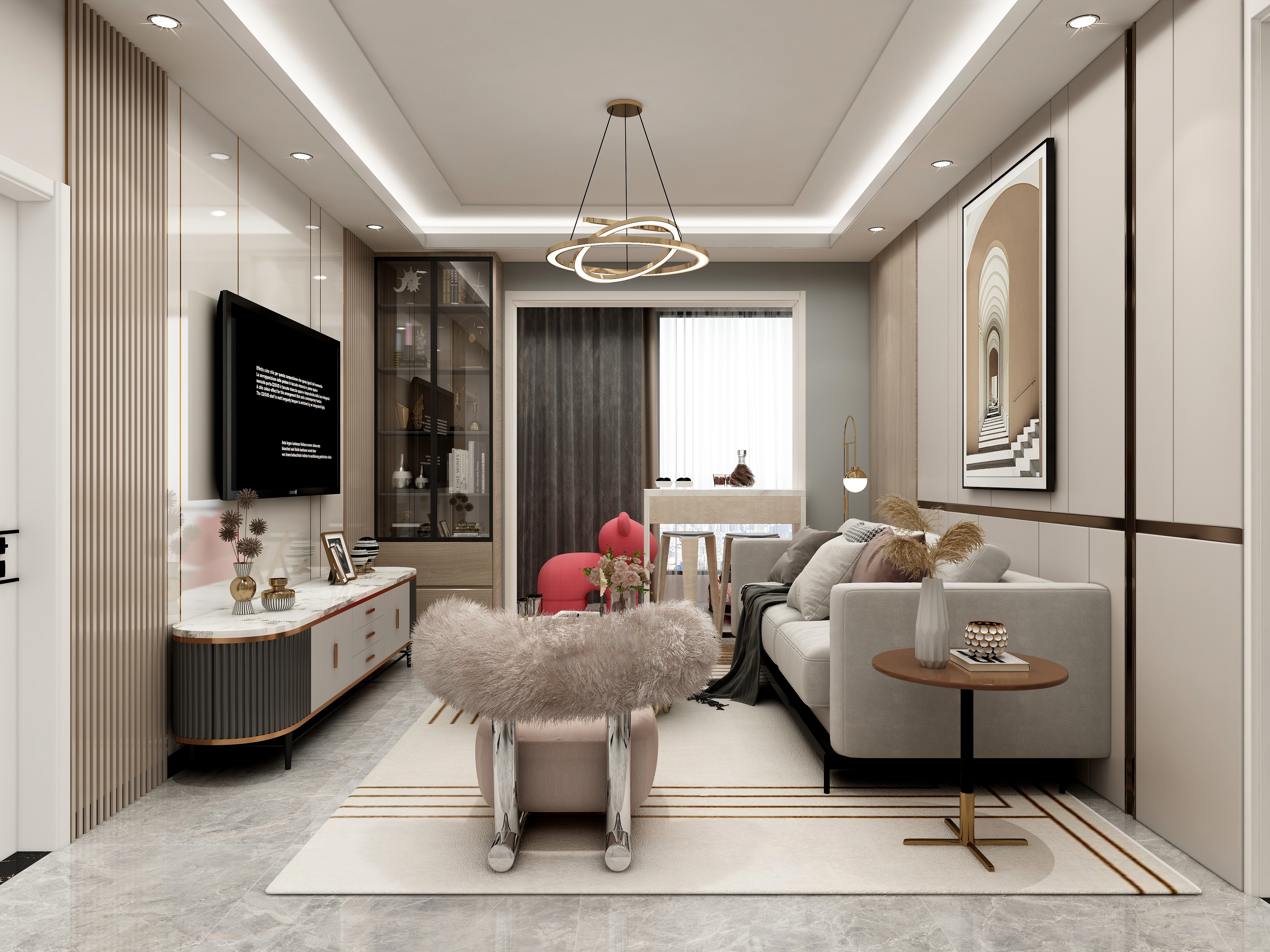 吴爽-现代简约四室装修效果图