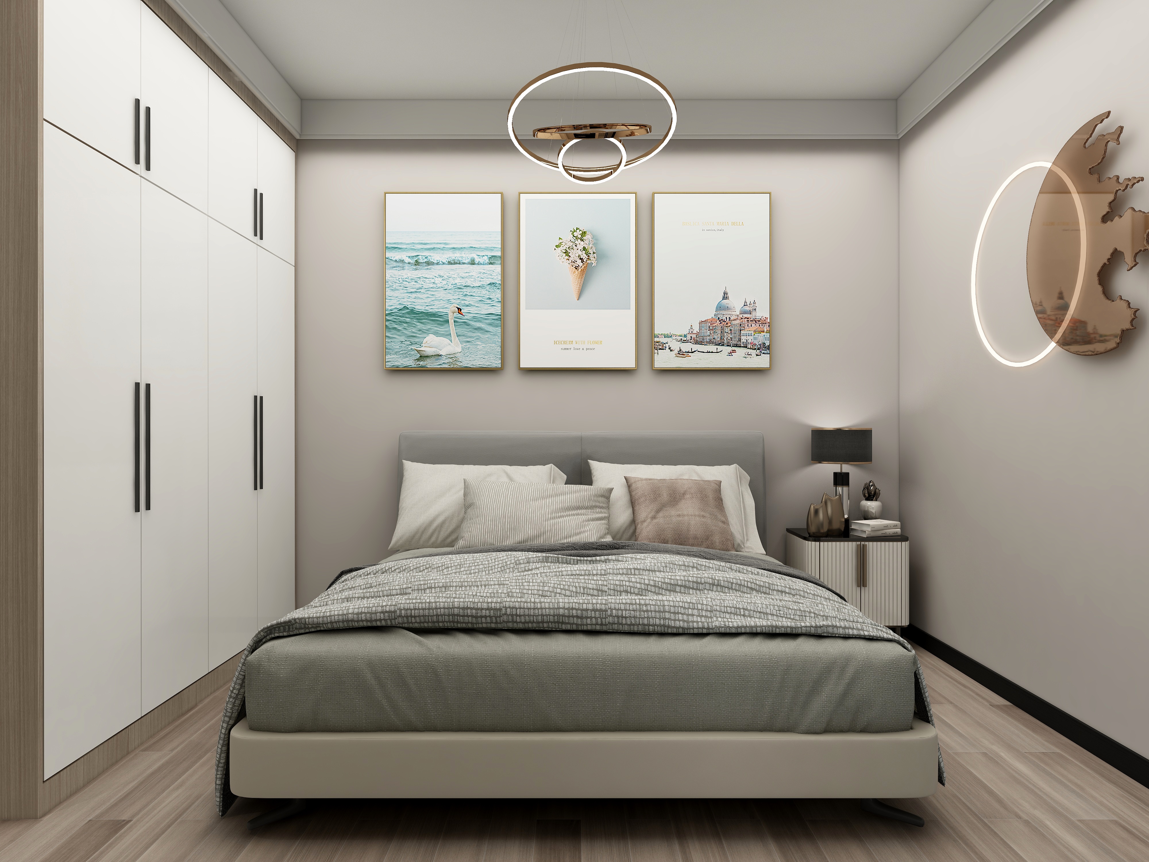 吴爽-现代简约四室装修效果图