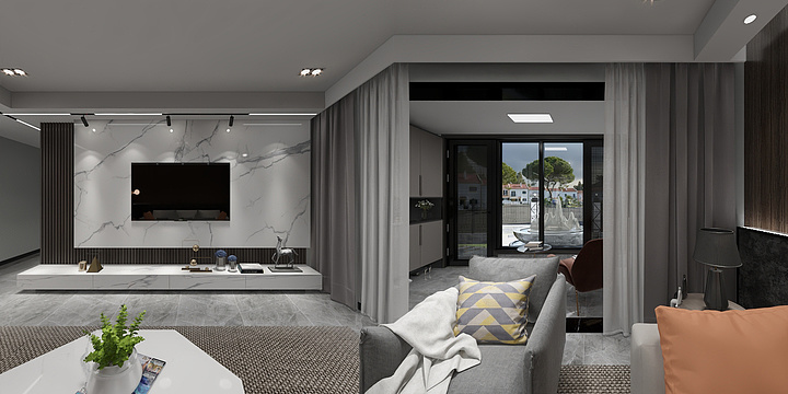 河南省爱觉装饰工程有限公司-永旺城21-1-101现代简约无主灯-装修设计方案