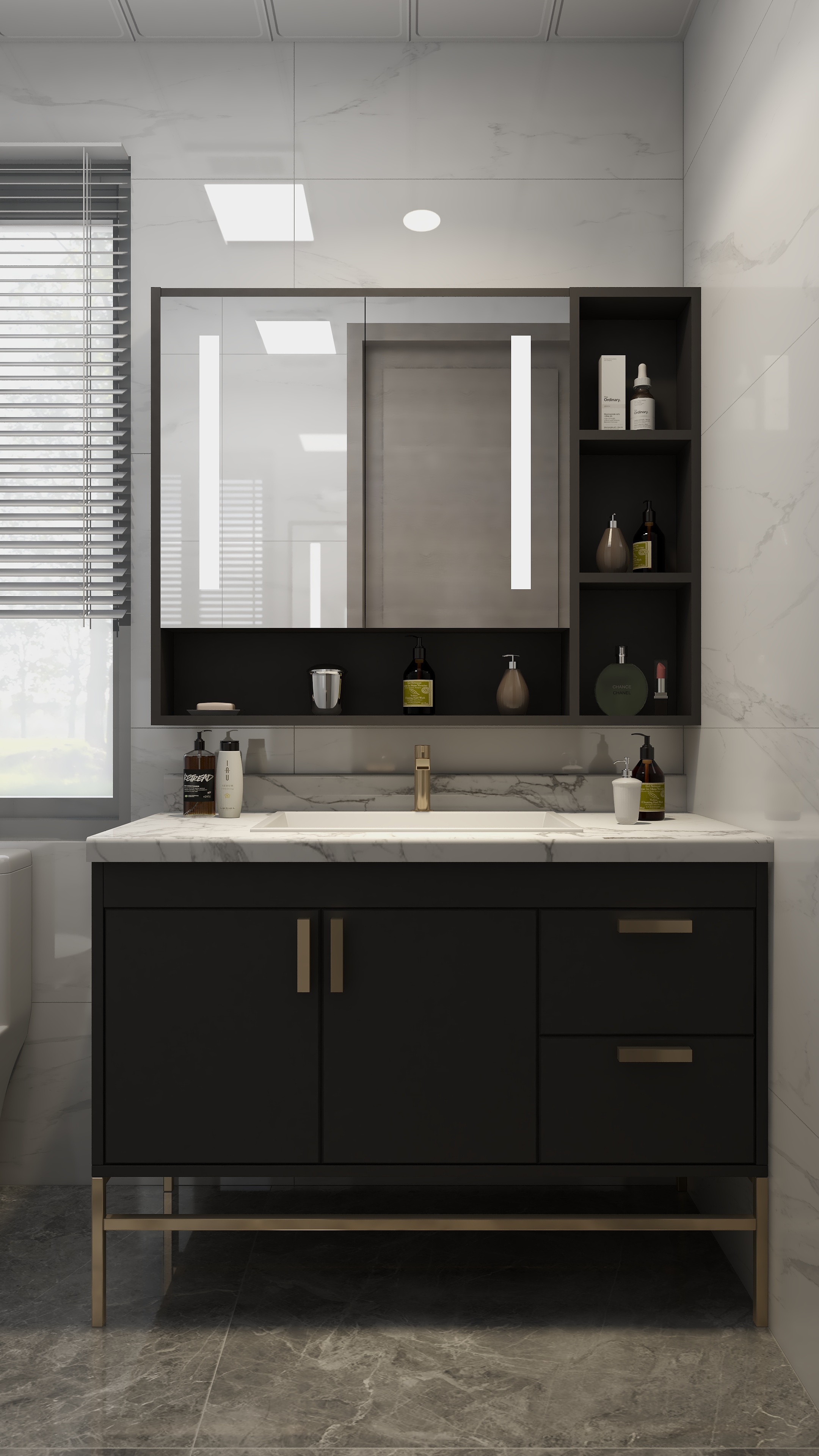 吴爽-121m²新中式三居室装修效果图