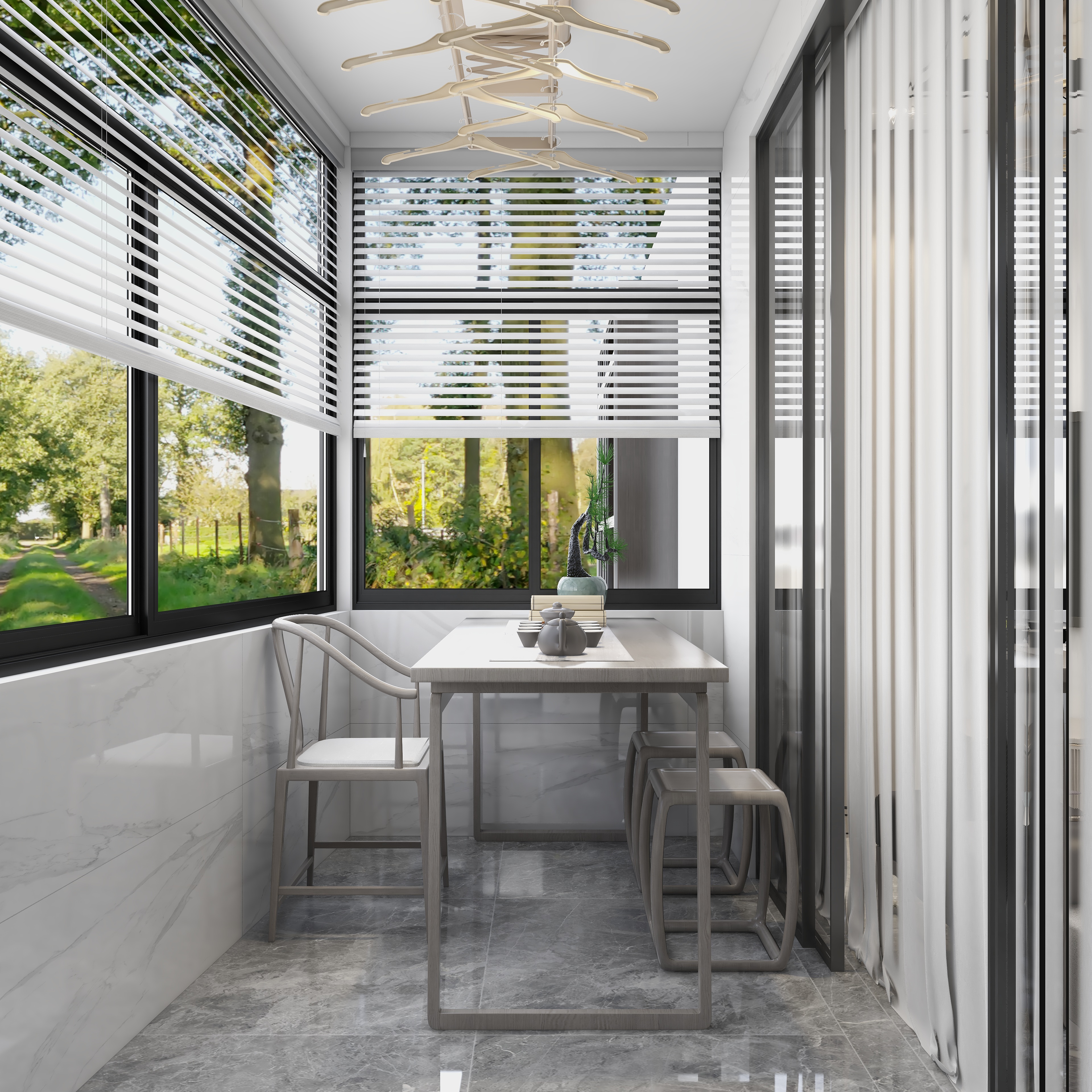 吴爽-121m²新中式三居室装修效果图