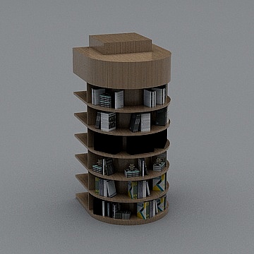 现代牙科候诊大厅-展示柜