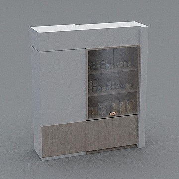 现代牙科口腔诊室-展示柜3D模型