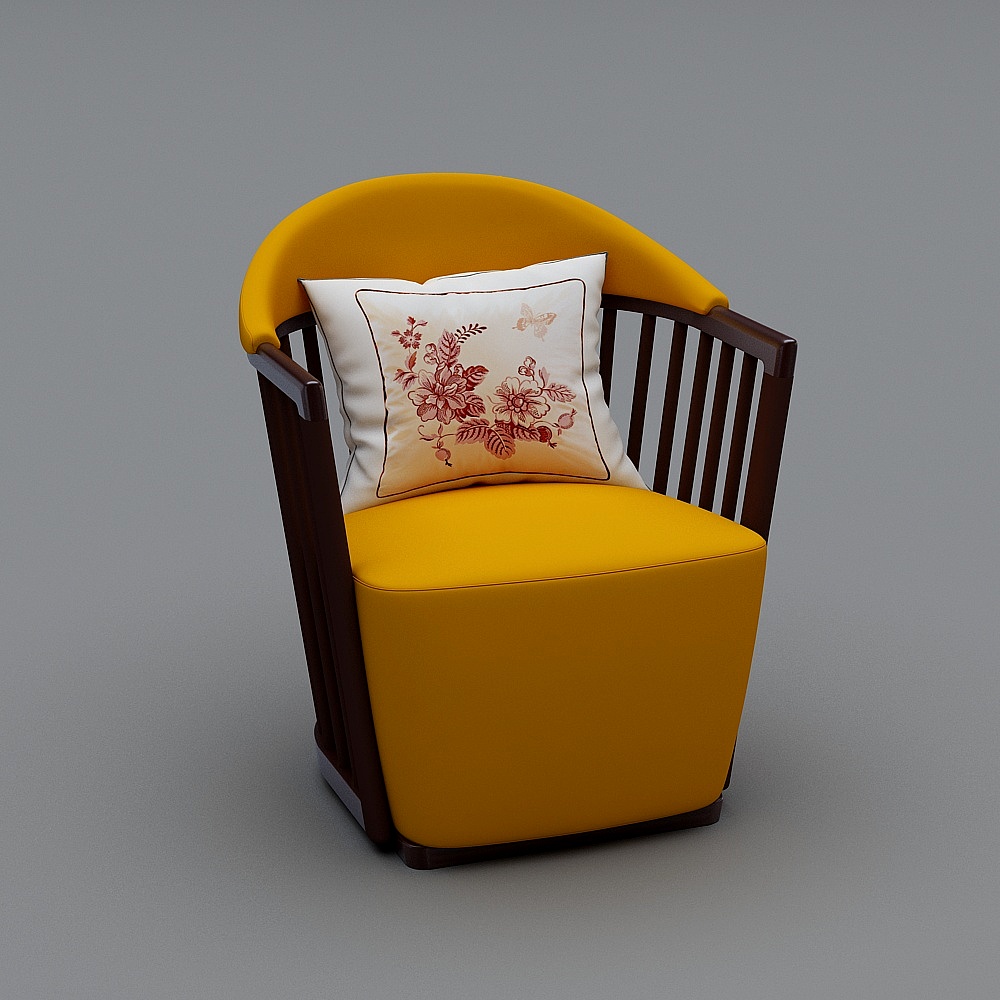 F003-新中式 613休闲椅3D模型