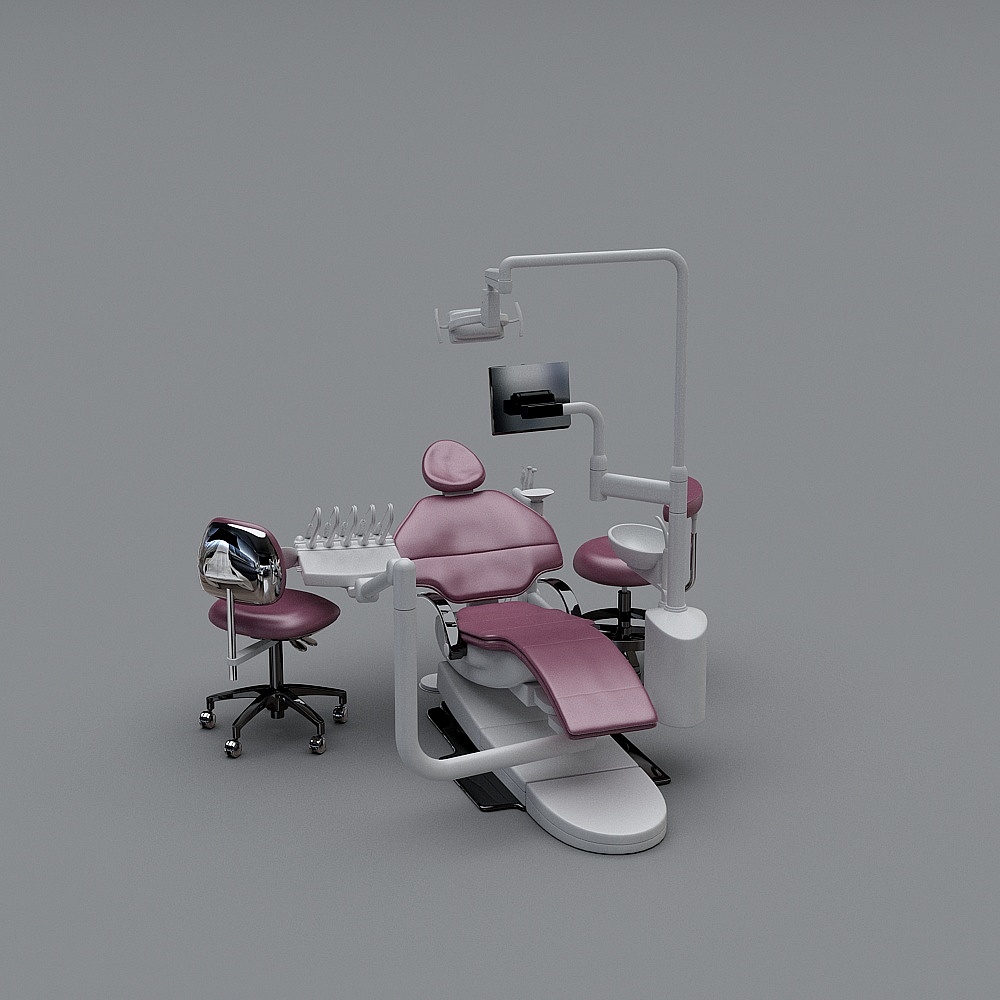 现代牙科医院-牙医机械器3D模型