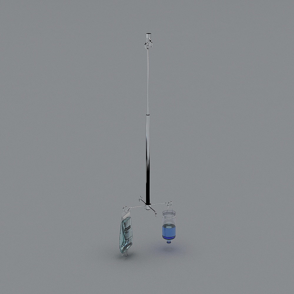 现代医院病房-输液架3D模型