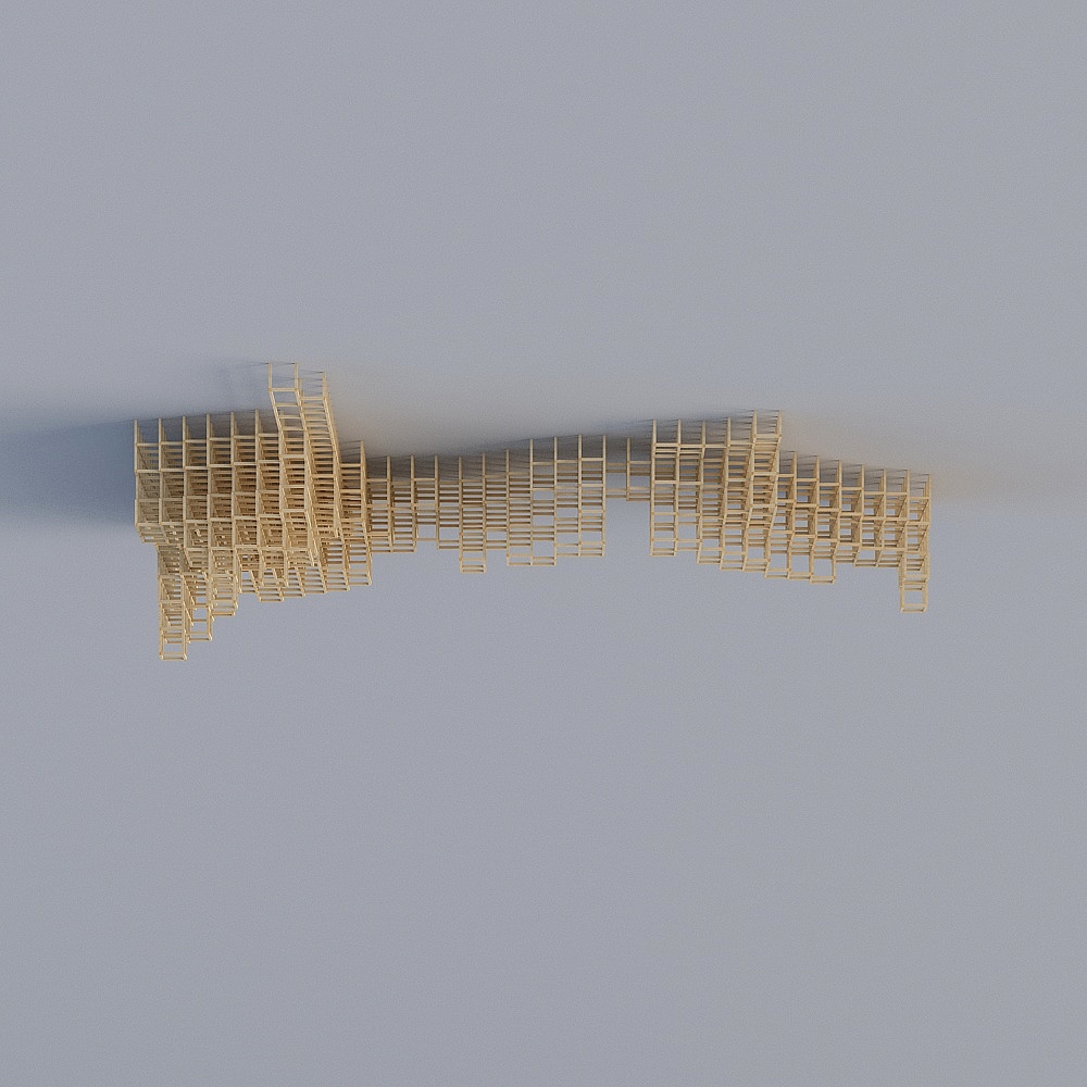 工业LOFT咖啡厅9-吊灯3D模型