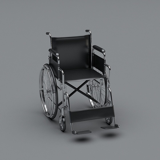 Modern Wheelchair 3D Model for Disabled in Black