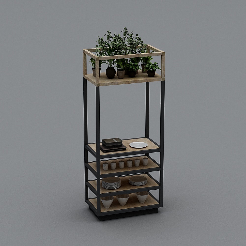 工业LOFT咖啡厅12-展示柜