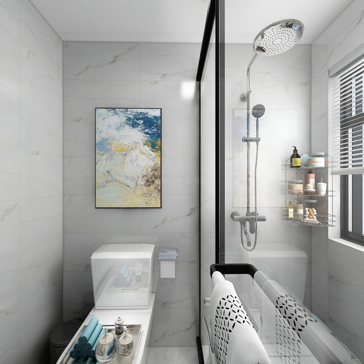 xxxupupup-现代蓝白美式3室装修效果图