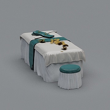 现代SPA包间-按摩床3D模型