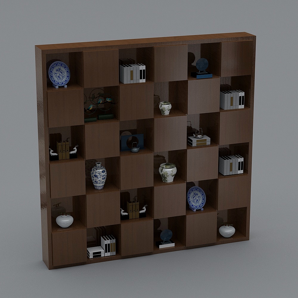 新中式中医馆-展示柜3D模型