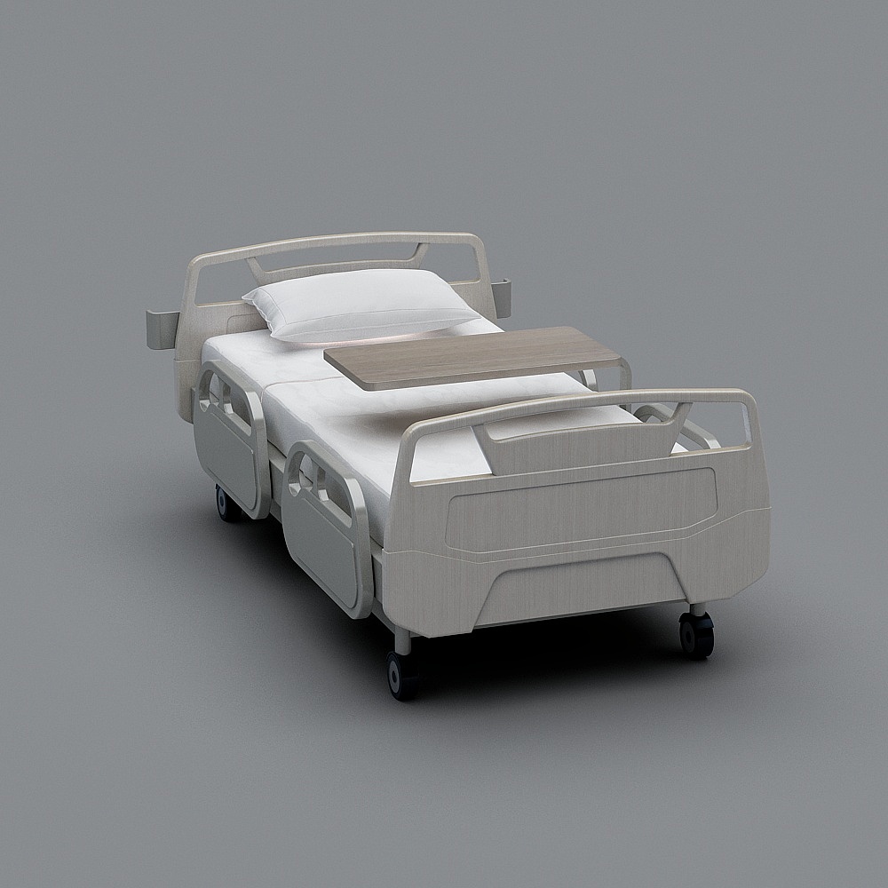 新中式医院养老院-病床3D模型