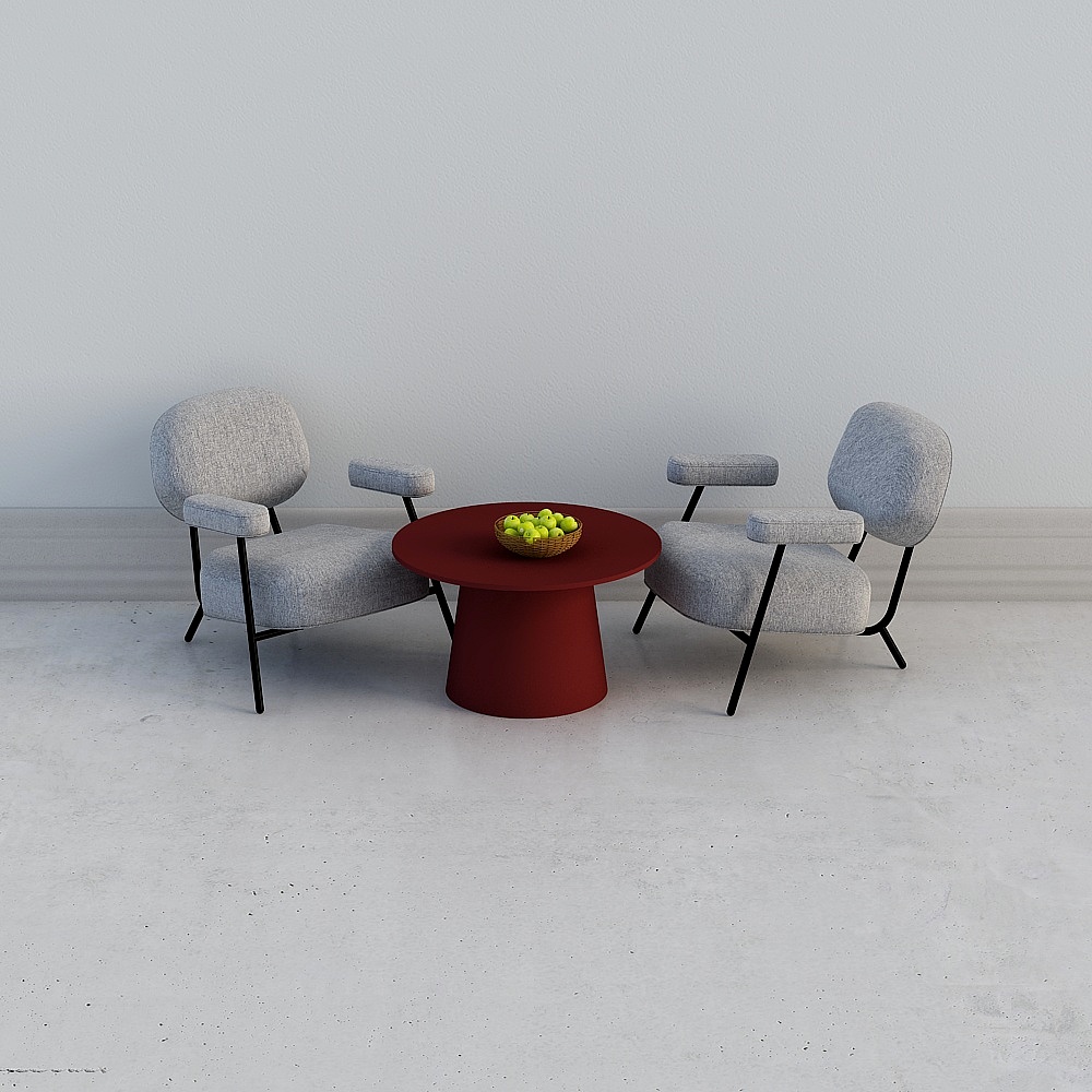 现代咖啡厅12-沙发组合3D模型
