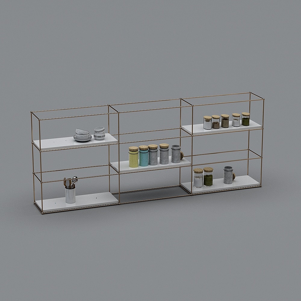 现代咖啡厅2-墙面装饰3D模型