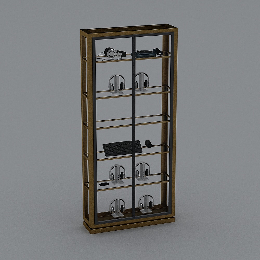 工业LOFT咖啡厅29-展示柜3D模型