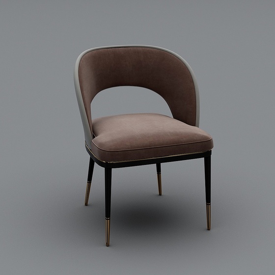 Brown Dining Chair 3D Model Without Arms
