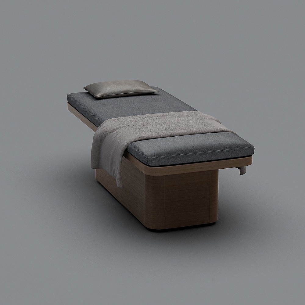 新中式SPA间-按摩床3D模型