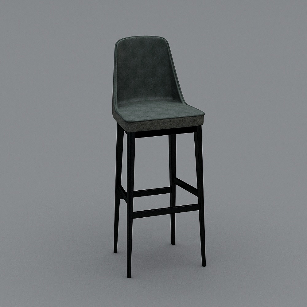 现代绒布转角沙发组合-1-吧椅