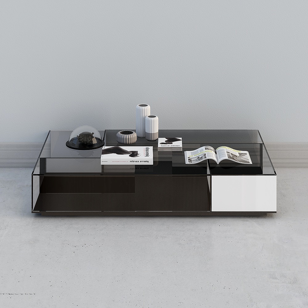现代布艺沙发组合-13-茶几3D模型