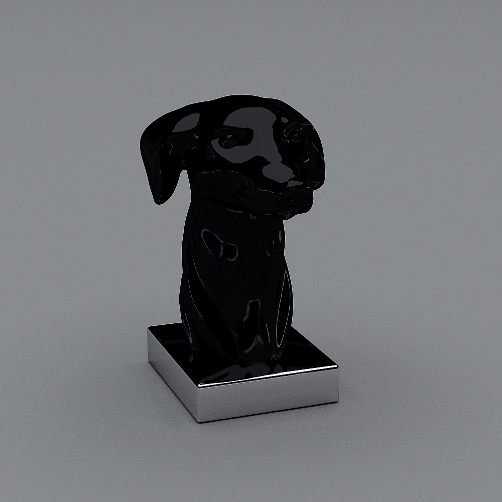 现代布艺沙发组合-12-动物雕塑3D模型