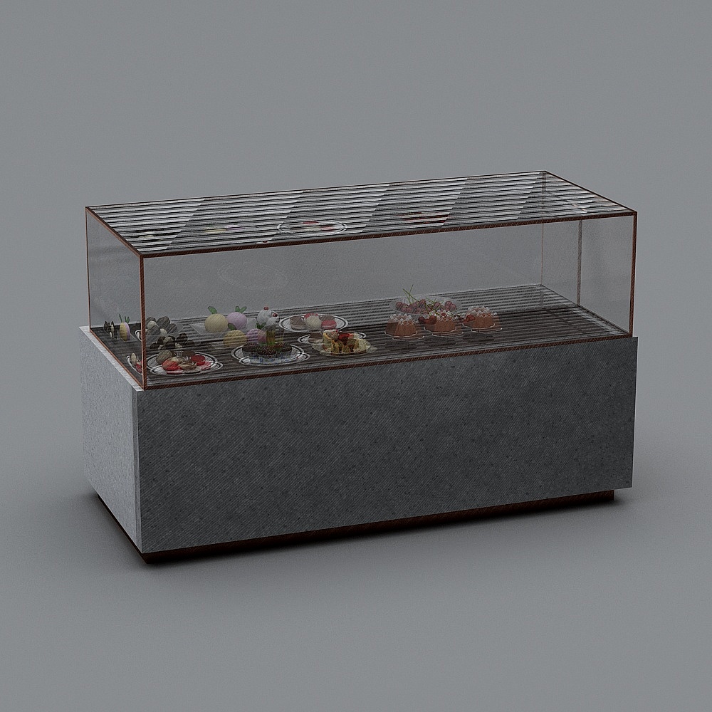 现代网红咖啡甜品店-产品展示柜
