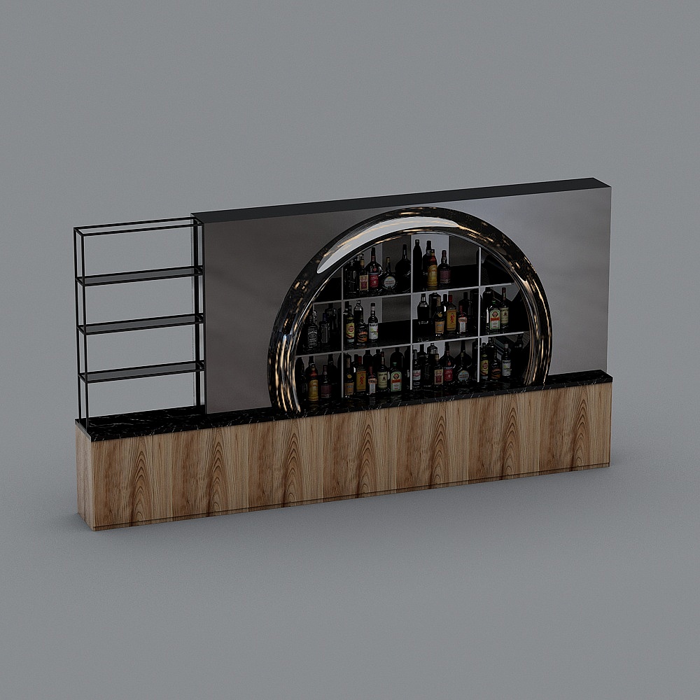 现代酒吧-展示架3D模型