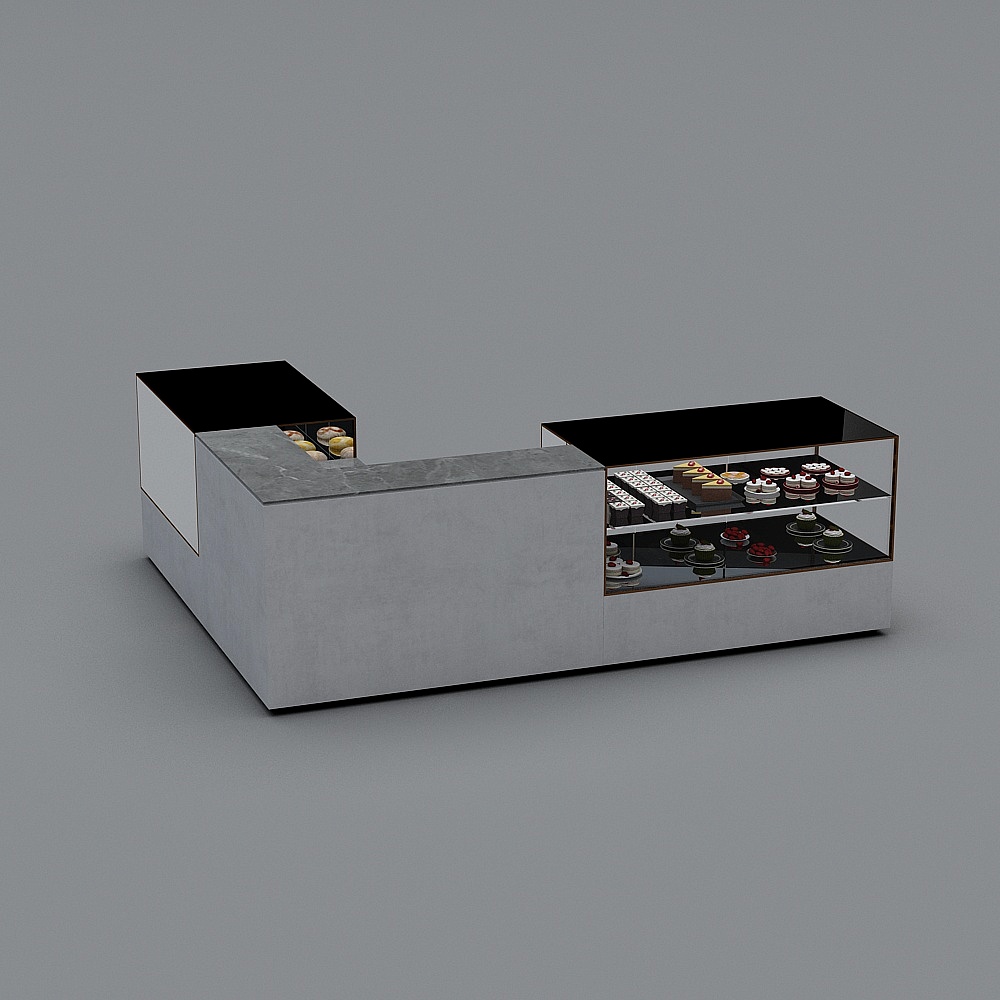 现代奶茶店-展示柜