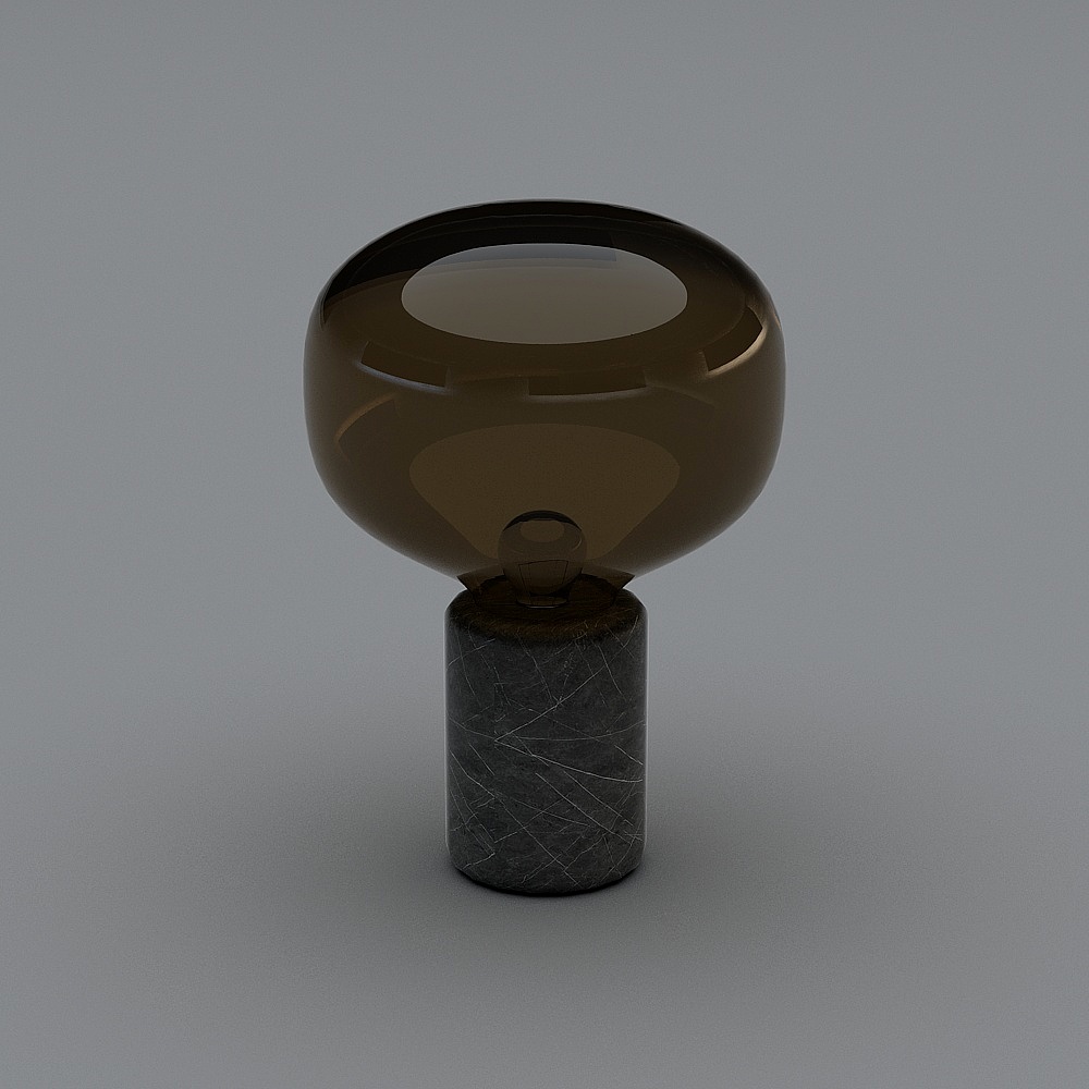 现代布艺转角沙发组合-8-台灯3D模型