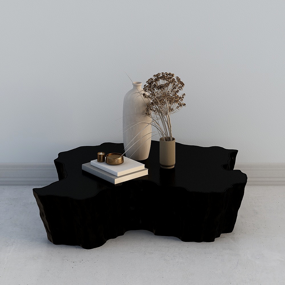 现代布艺转角沙发组合-25-茶几3D模型