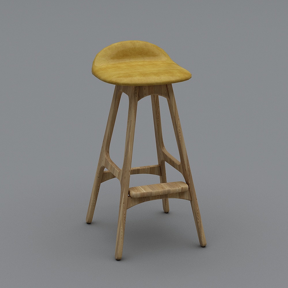 现代美容院全景-吧椅3D模型