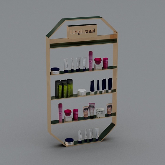Modern Beauty Salon Display Cabinet 3D Model in Black