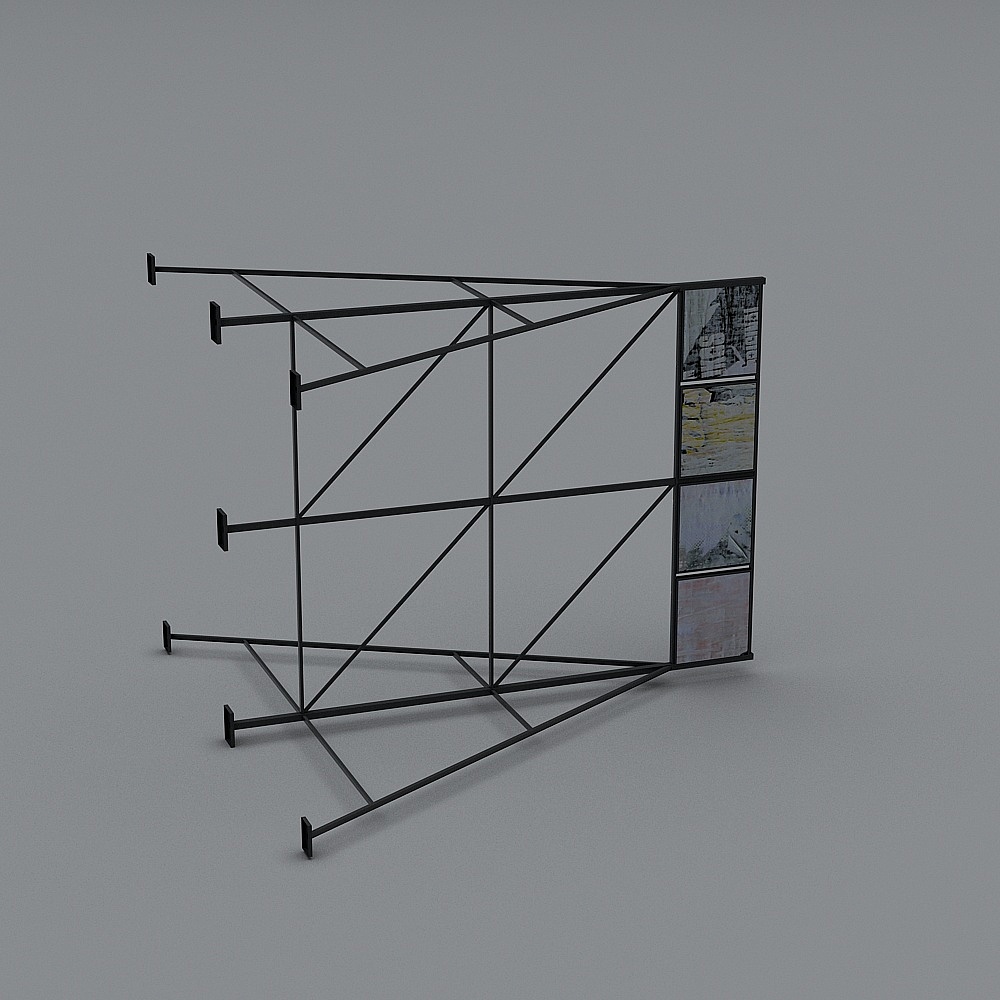 现代户外广告牌123D模型