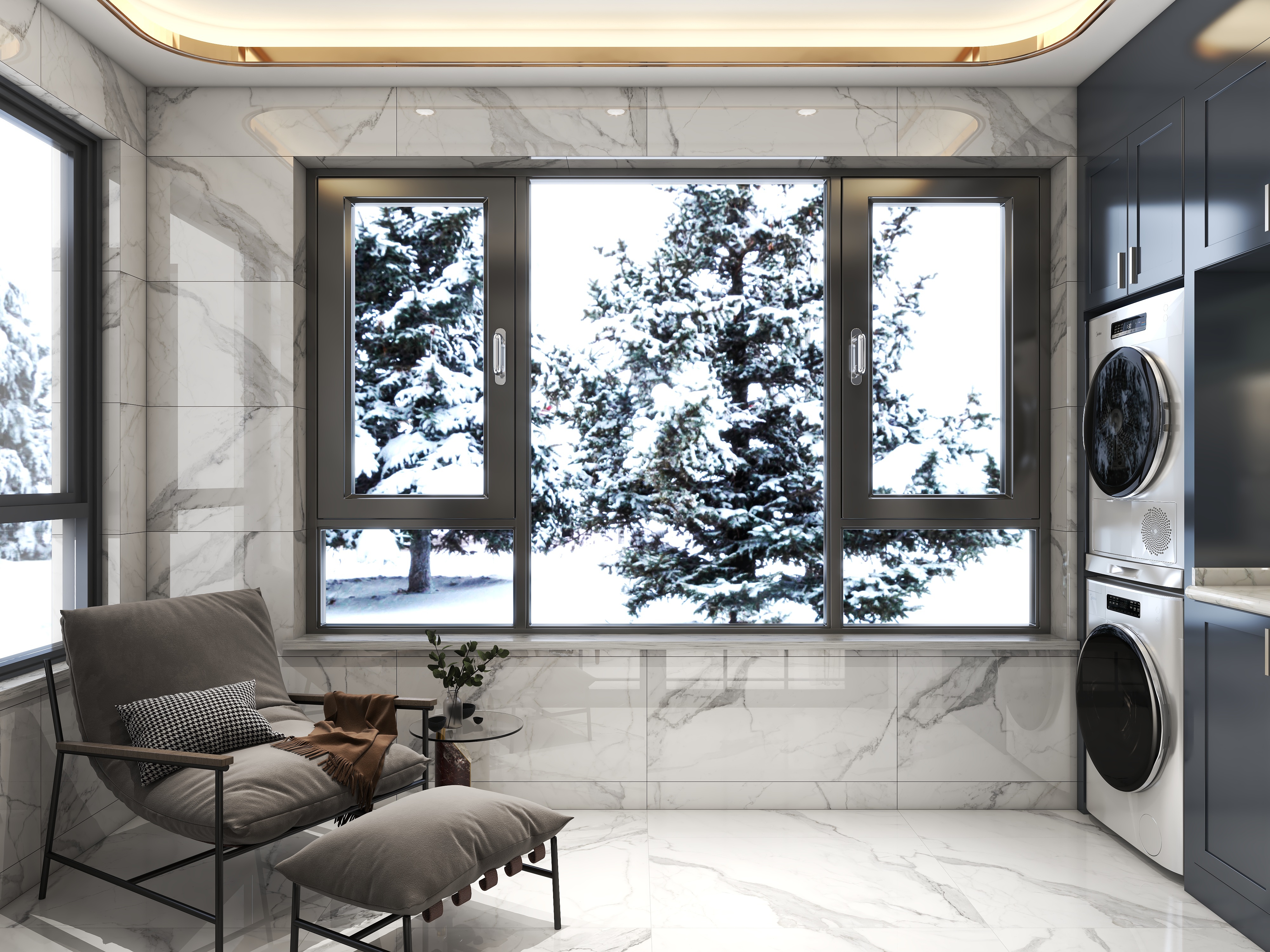 至简名设一钱春-[做个梦给你]140平美式风格三居室装修效果图