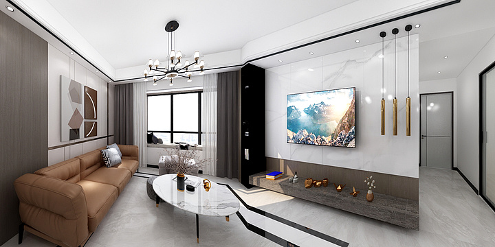 杨姗1818-富力13区4居户现代简约-装修设计方案