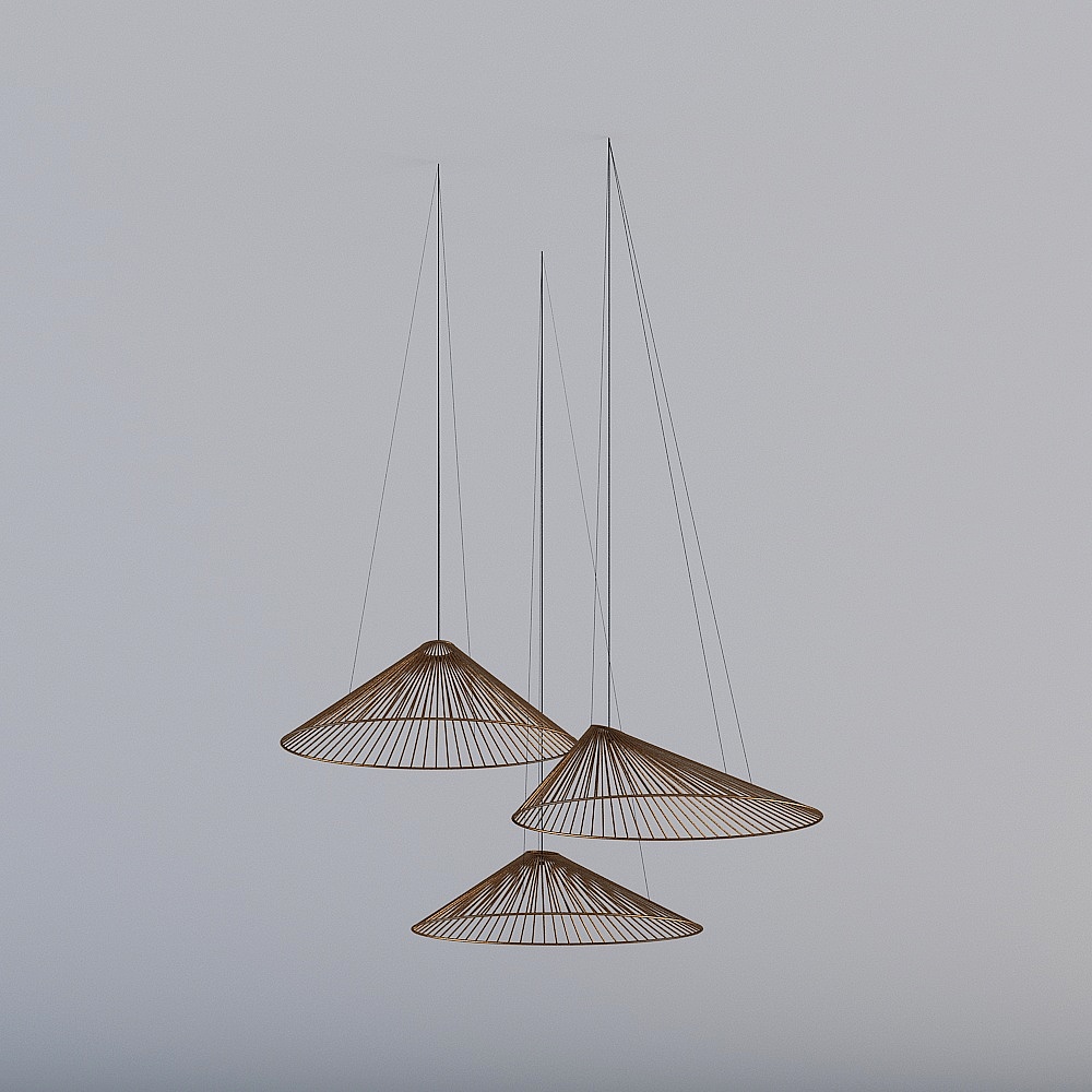 现代民宿酒店休息区-艺术吊灯3D模型