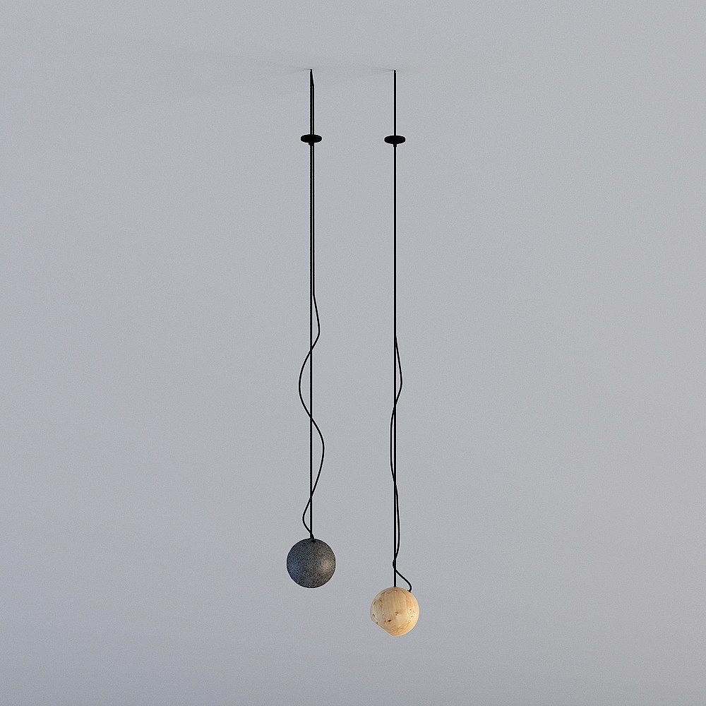 现代民宿休闲区-装饰吊灯3D模型