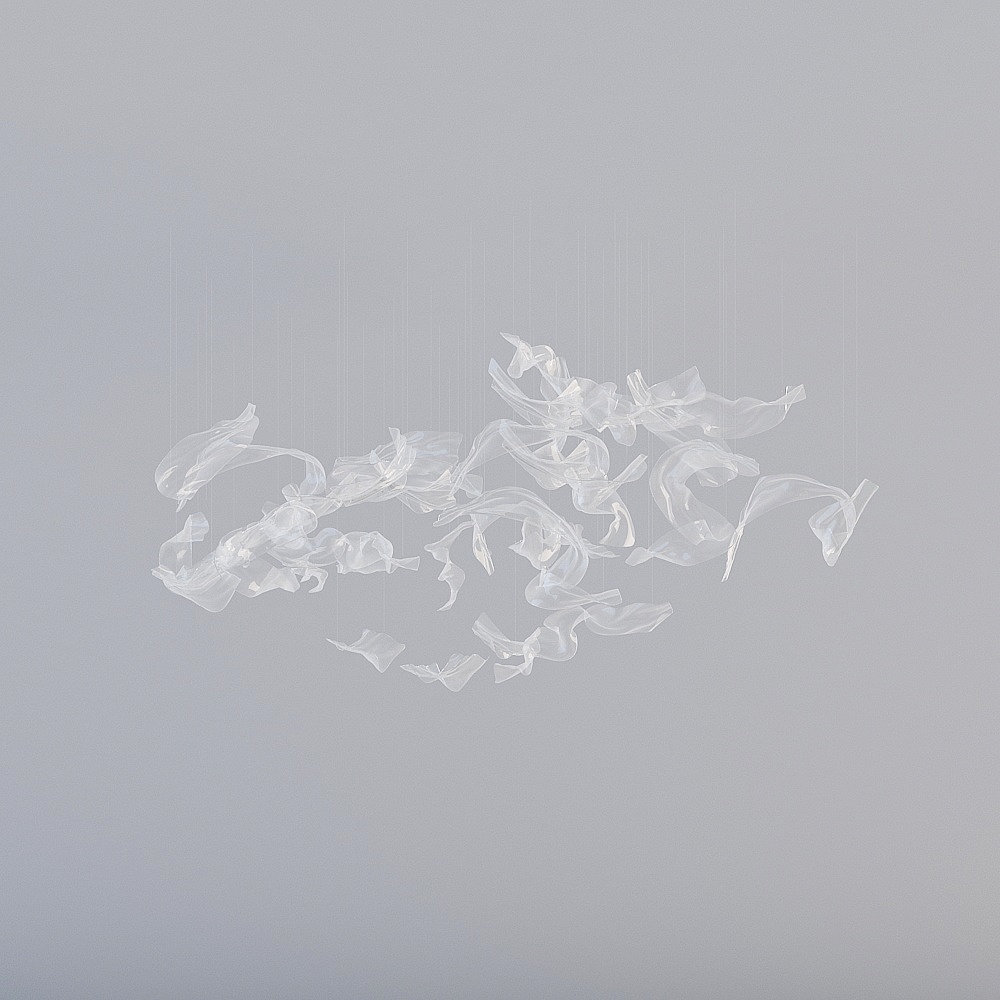 集艾设计 现代售楼处接待区-吊灯3D模型
