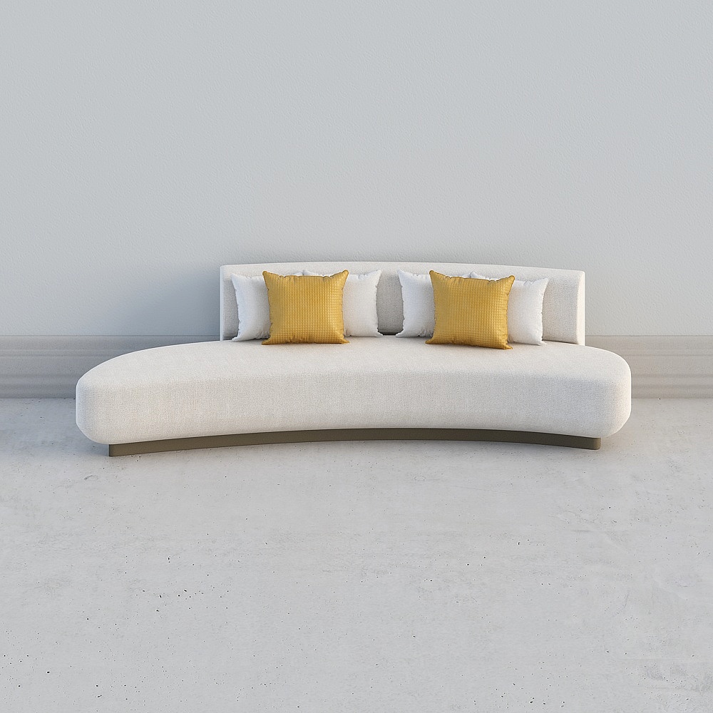 牧笛设计 现代售楼处休息区-装饰沙发3D模型