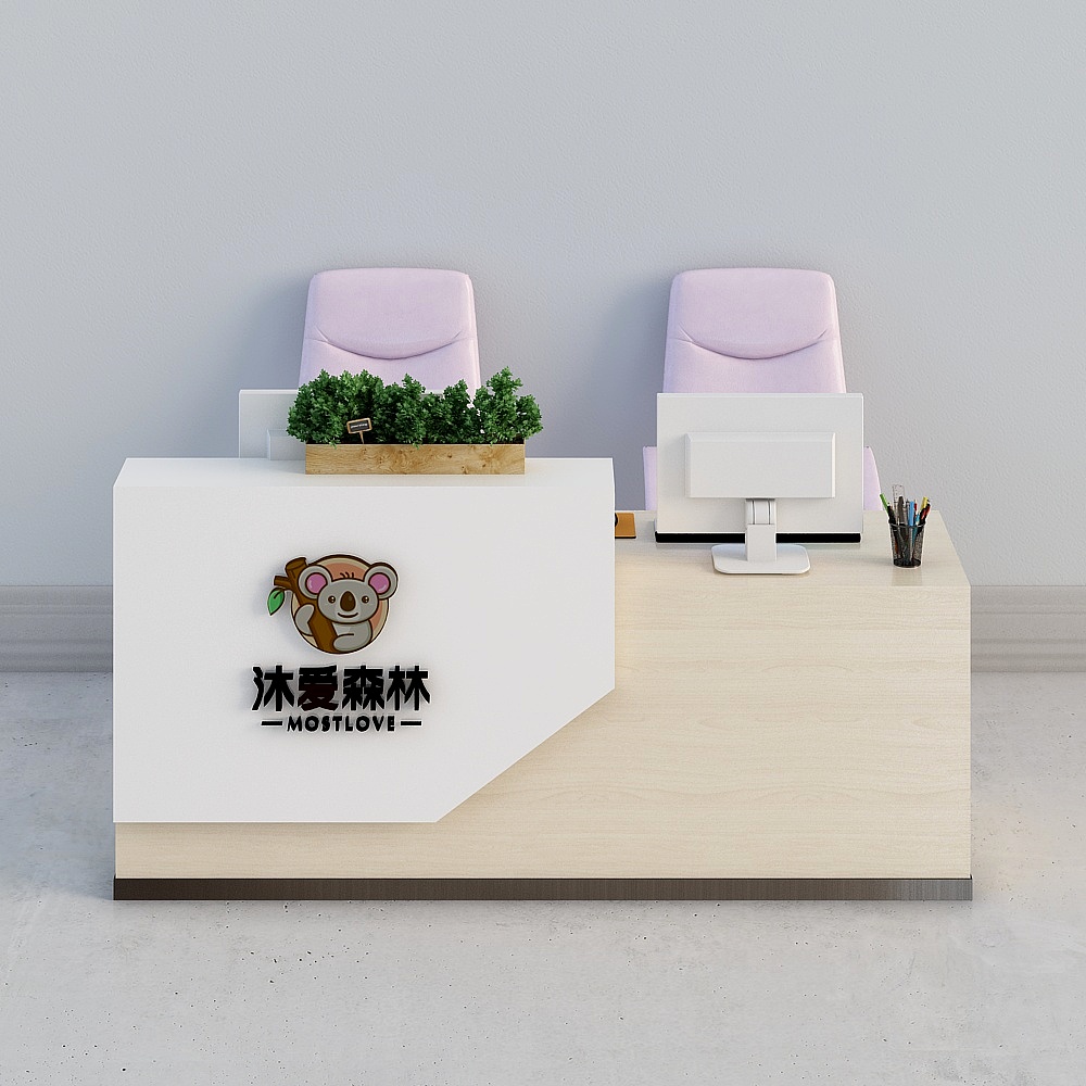 现代幼儿园14-办公桌椅3D模型