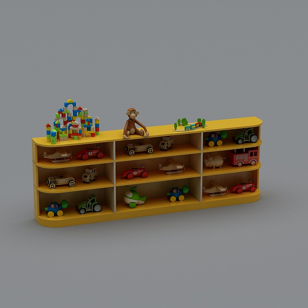 现代幼儿园办公室-装饰柜3D模型