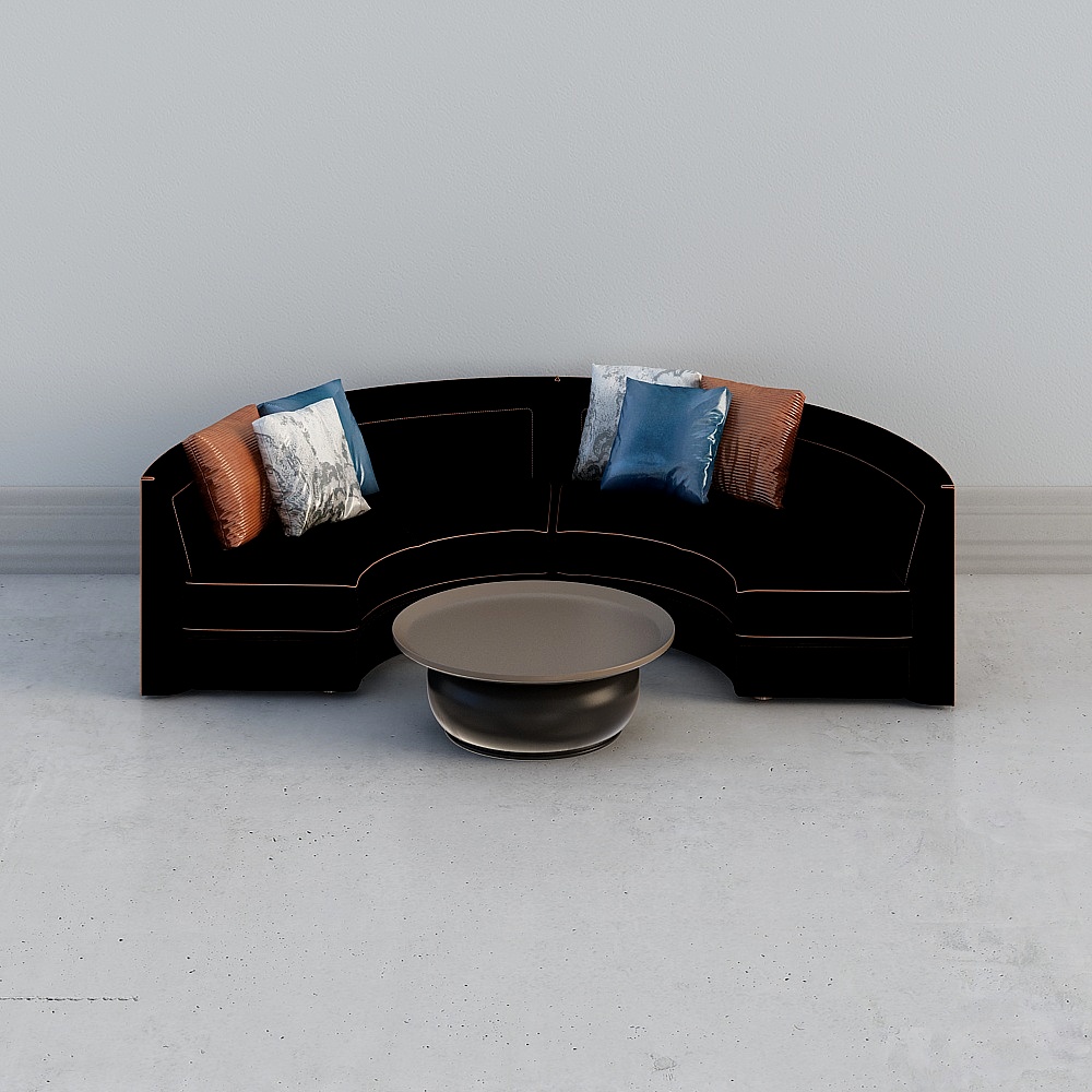 现代售楼部大堂-沙发组合3D模型