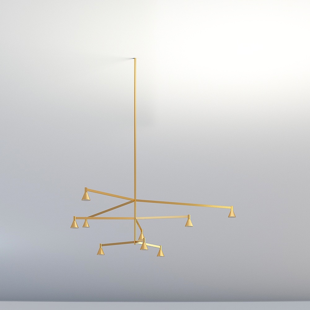 现代售楼处前台-吊灯3D模型