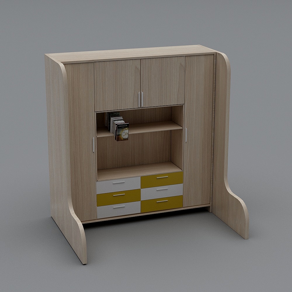 现代学校宿舍-装饰柜3D模型