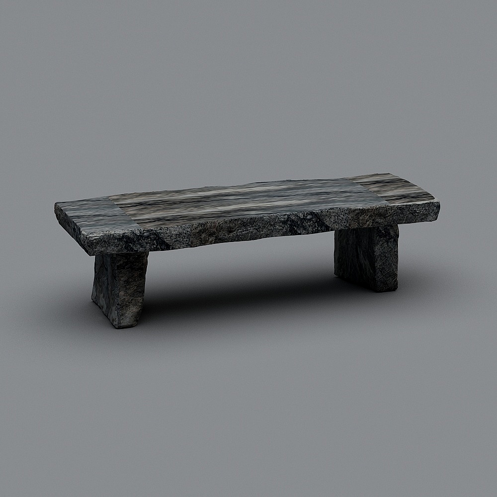 新中式景观小品-石凳3D模型