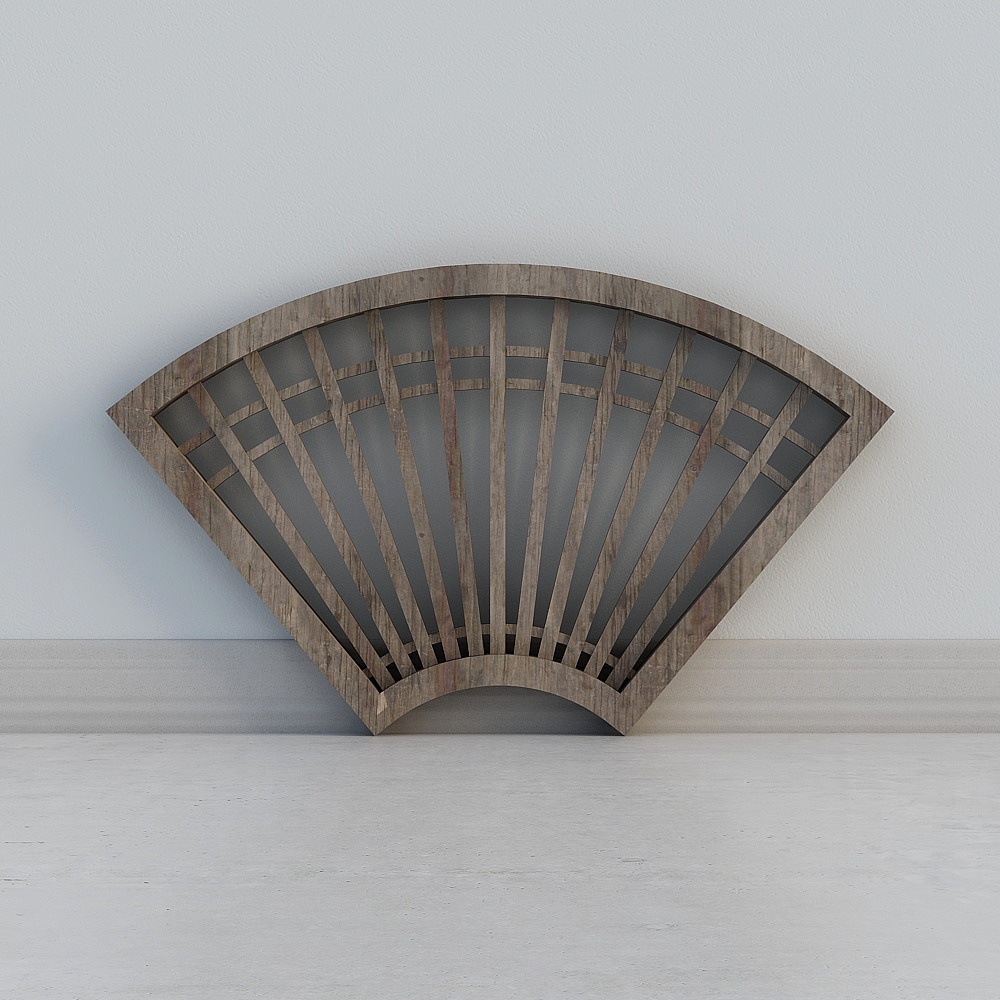 新中式园林景观墙-2-花窗3D模型