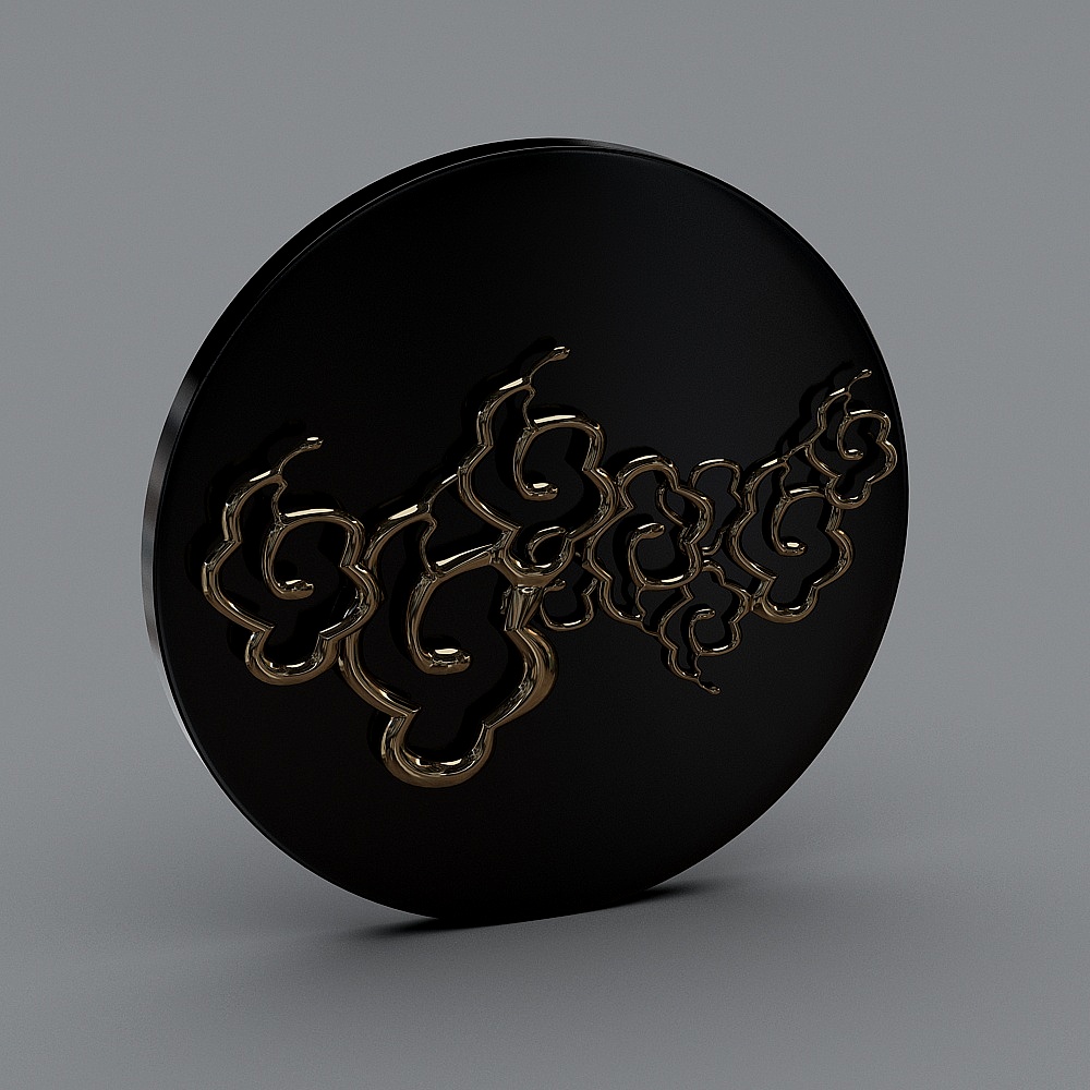 新中式园林景观小品-景观墙饰3D模型