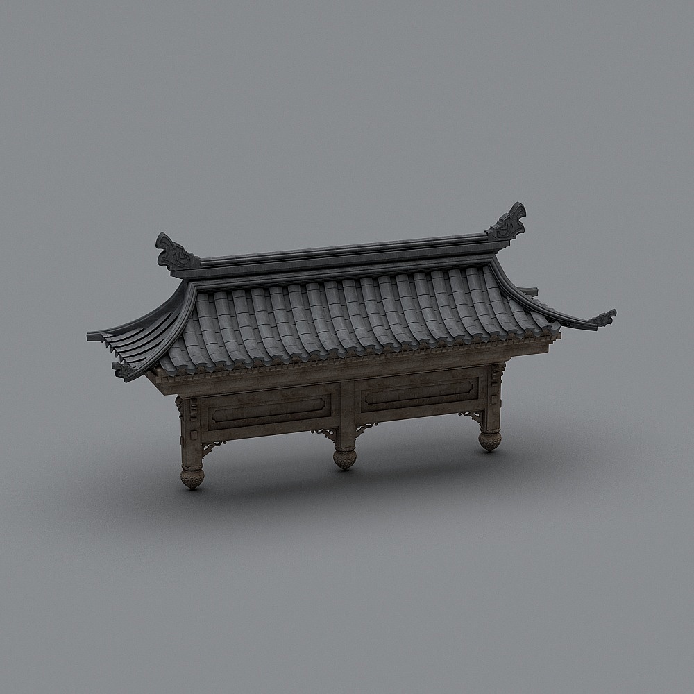 式门头屋檐建筑构件-中式组合屋檐13D模型