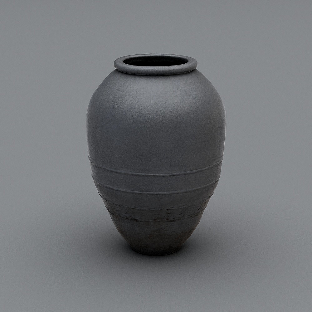 新中式农家乐庭院景观小品-陶瓶3D模型